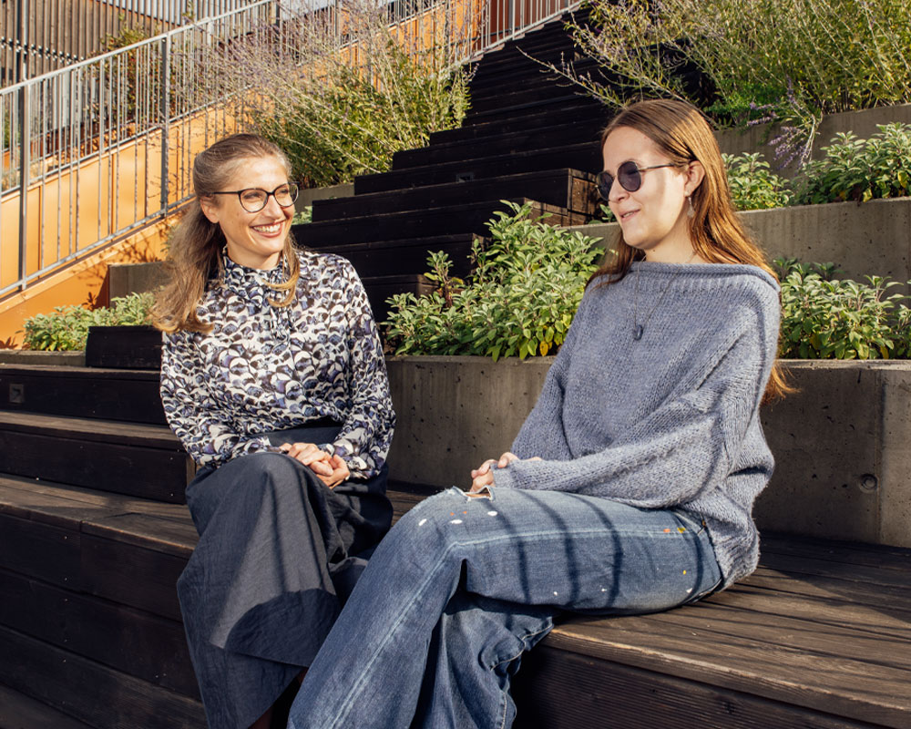 Dr Karolina Watras, Head of Akademeia High School, with a student